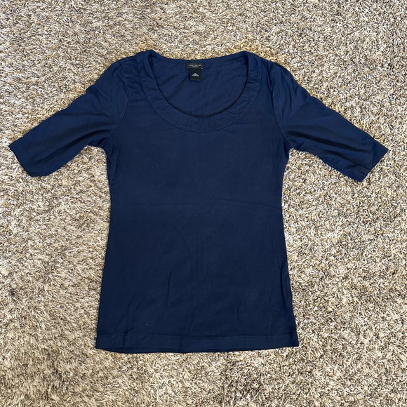 Navy scoop neck top - Picture 1 of 3